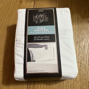 Pima Cotton Pillowcase Set - White (King)